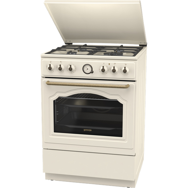 Gorenje GKS6C71CLI bézs, szabadonálló, gáz, kombinált, főzőzóna: 4, sütő:71L, grill, tűzhely