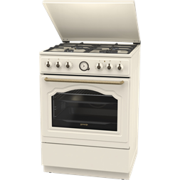 Gorenje GKS6C71CLI bézs, szabadonálló, gáz, kombinált, főzőzóna: 4, sütő:71L, grill, tűzhely