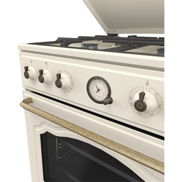Gorenje GKS6C71CLI bézs, szabadonálló, gáz, kombinált, főzőzóna: 4, sütő:71L, grill, tűzhely