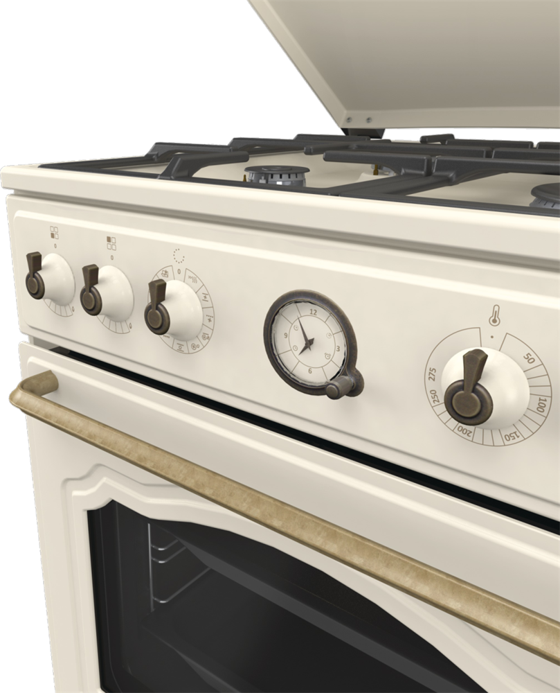 Gorenje GKS6C71CLI bézs, szabadonálló, gáz, kombinált, főzőzóna: 4, sütő:71L, grill, tűzhely