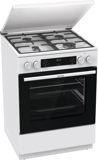 Gorenje GKS6C71WF fehér, szabadonálló, gáz, kombinált, főzőzóna: 4, sütő:71L, grill, tűzhely