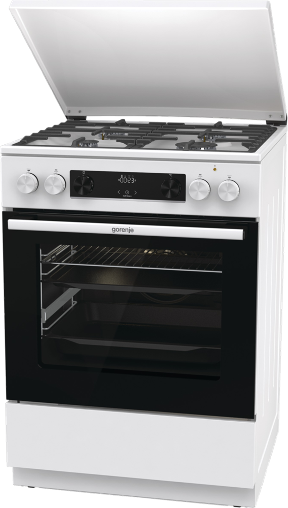 Gorenje GKS6C71WF fehér, szabadonálló, gáz, kombinált, főzőzóna: 4, sütő:71L, grill, tűzhely