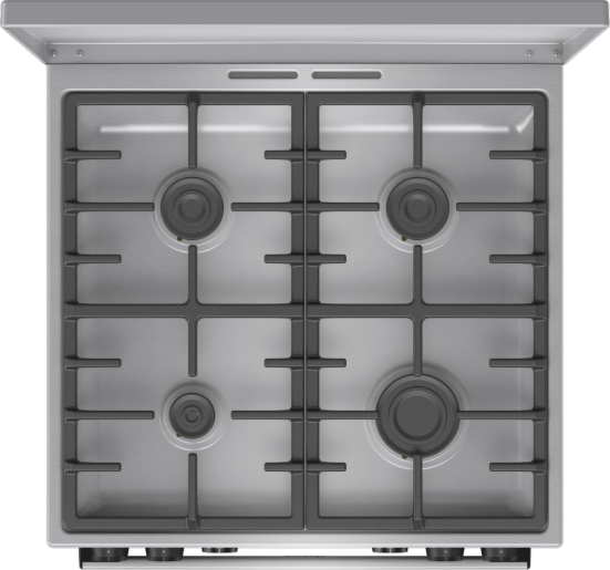 Gorenje GKS6C71XF Inox, szabadonálló, gáz, kombinált, főzőzóna: 4, sütő:71L, grill, tűzhely