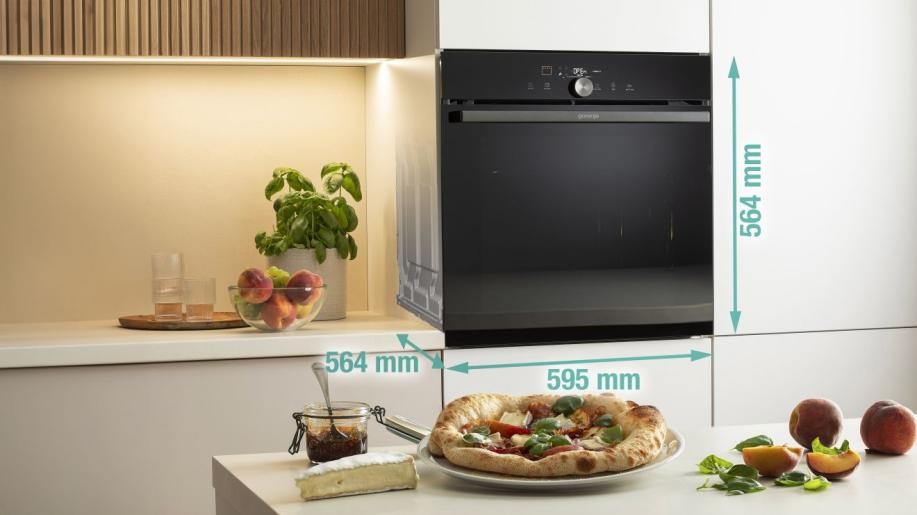 Gorenje GO66E PIZZA350C fekete, beépíthető, sütőtér: 77L, sütő