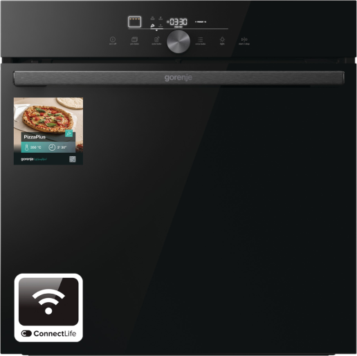 Gorenje GO66E PIZZA350C fekete, beépíthető, sütőtér: 77L, sütő