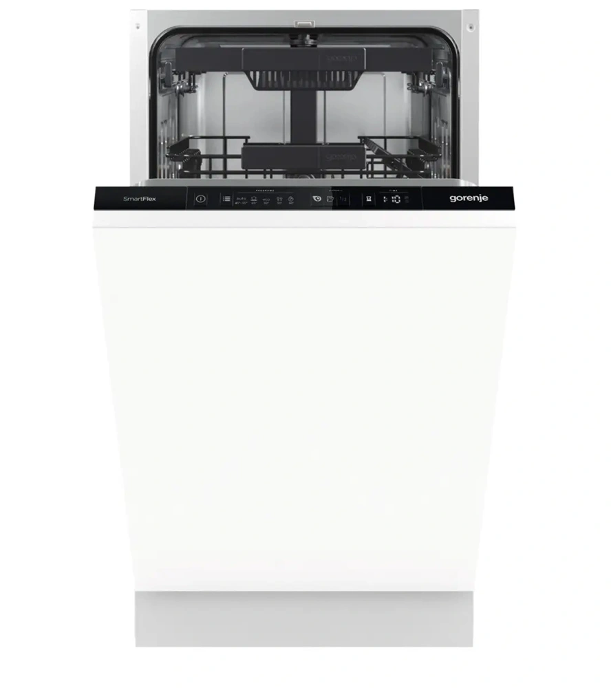 Gorenje GV543D15 fehér, beépíthető, keskeny, teljesen integrált, 45 cm, 10 terítékes, mosogatógép