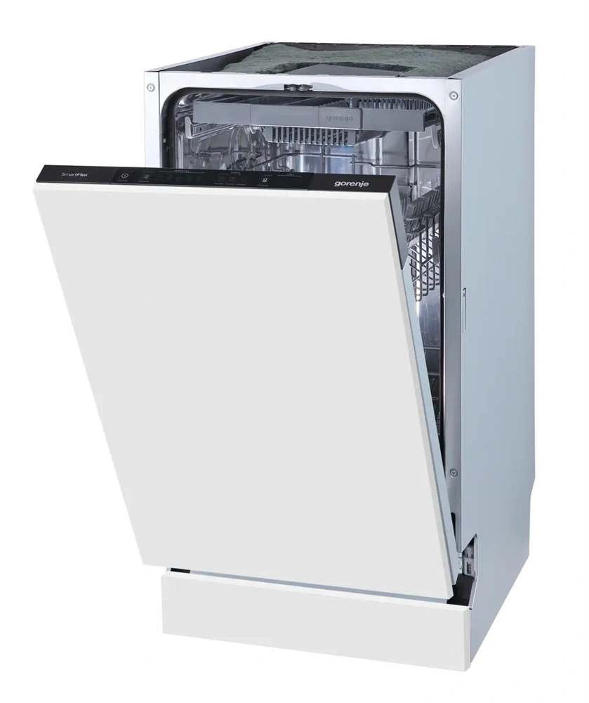 Gorenje GV543D15 fehér, beépíthető, keskeny, teljesen integrált, 45 cm, 10 terítékes, mosogatógép