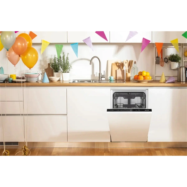 Gorenje GV543D15 fehér, beépíthető, keskeny, teljesen integrált, 45 cm, 10 terítékes, mosogatógép