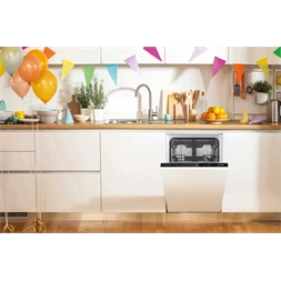 Gorenje GV543D15 fehér, beépíthető, keskeny, teljesen integrált, 45 cm, 10 terítékes, mosogatógép