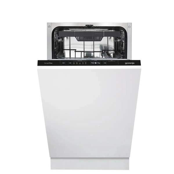 Gorenje GV573B15 fehér, beépíthető, keskeny, teljesen integrált, 45 cm, 10 terítékes, mosogatógép