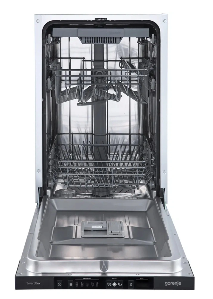 Gorenje GV573B15 fehér, beépíthető, keskeny, teljesen integrált, 45 cm, 10 terítékes, mosogatógép