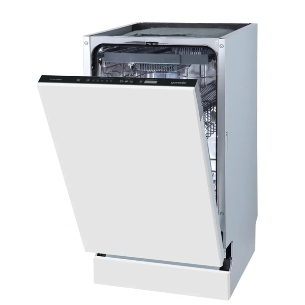 Gorenje GV573B15 fehér, beépíthető, keskeny, teljesen integrált, 45 cm, 10 terítékes, mosogatógép