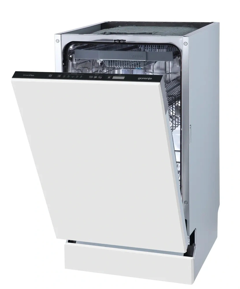 Gorenje GV573B15 fehér, beépíthető, keskeny, teljesen integrált, 45 cm, 10 terítékes, mosogatógép