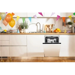 Gorenje GV573B15 fehér, beépíthető, keskeny, teljesen integrált, 45 cm, 10 terítékes, mosogatógép