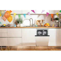 Gorenje GV583C10 fehér, programok száma: 5, keskeny beépíthető, 10 terítékes mosogatógép 