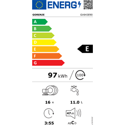 Gorenje GV643E90 beépíthető mosogatógép