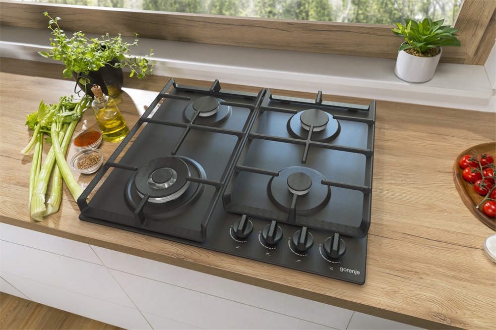 Gorenje GW641BFB fekete, beépíthető, gáz, főzőzóna: 3 +1 wok égőfej, beépíthető méret: 56cm, főzőlap