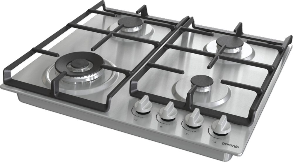 Gorenje GW641EX inox, beépíthető, gáz, főzőzóna: 3 +1 wok égőfej, beépíthető méret: 56cm, főzőlap