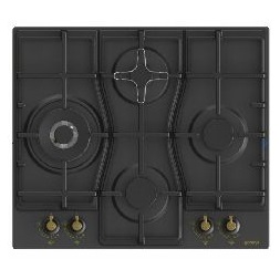 Gorenje GW6D42CLB, matt fekete, beépíthető, gáz,  főzőzóna: 4, beépíthető méret: 52 cm, főzőlap