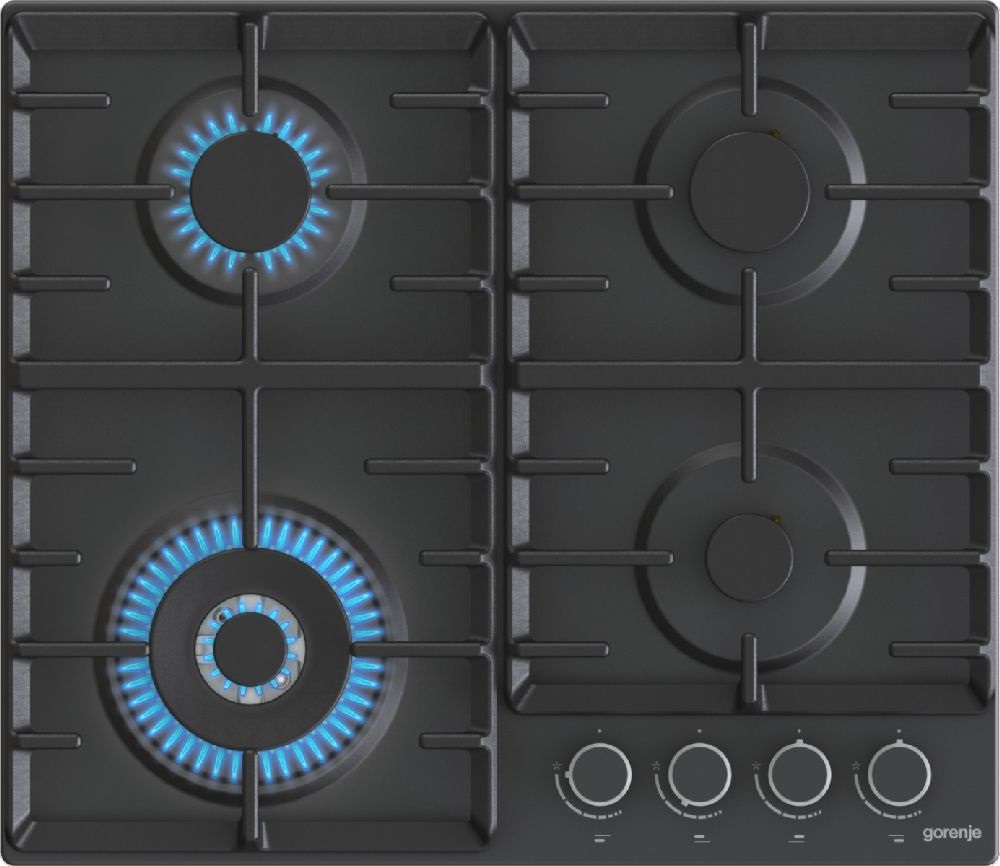 Gorenje GW 642AB sötétszürke,beépíthető, gáz, főzőzóna: 3 +1 wok égőfej, beépíthető méret: 56cm, főzőlap