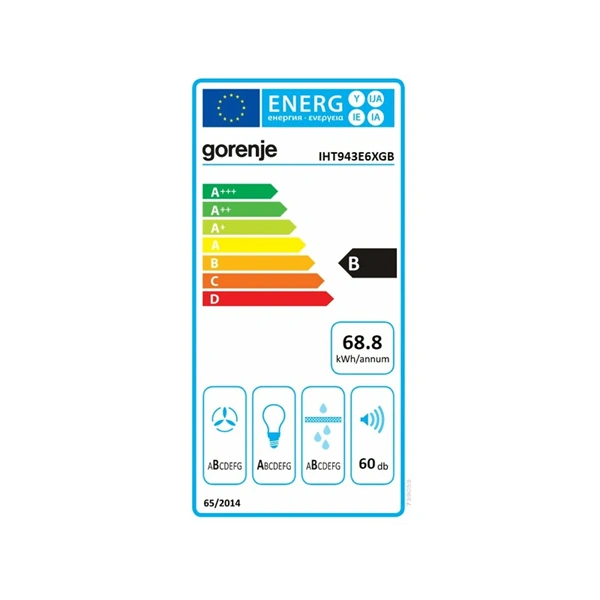 Gorenje IHT943E6XGB inox, mennyezeti, méret:90cm, zajszint:70dB, páraelszívó