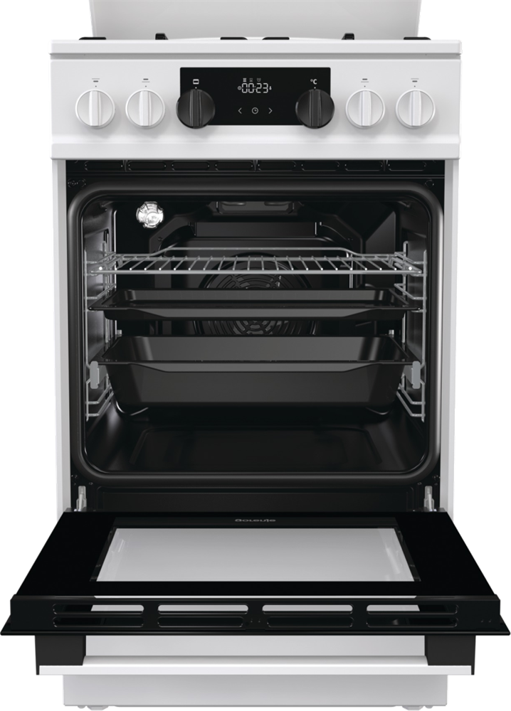 Gorenje K5341WH-B fehér, szabadonálló, gáz, kombinált, főzőzóna: 4, sütő:70L, grill, tűzhely