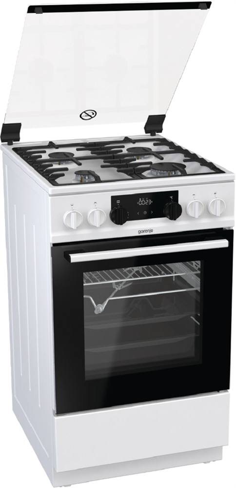 Gorenje KS5350WF fehér, szabadonálló, gáz, kombinált, főzőzóna: 4, sütő:70L, grill, tűzhely