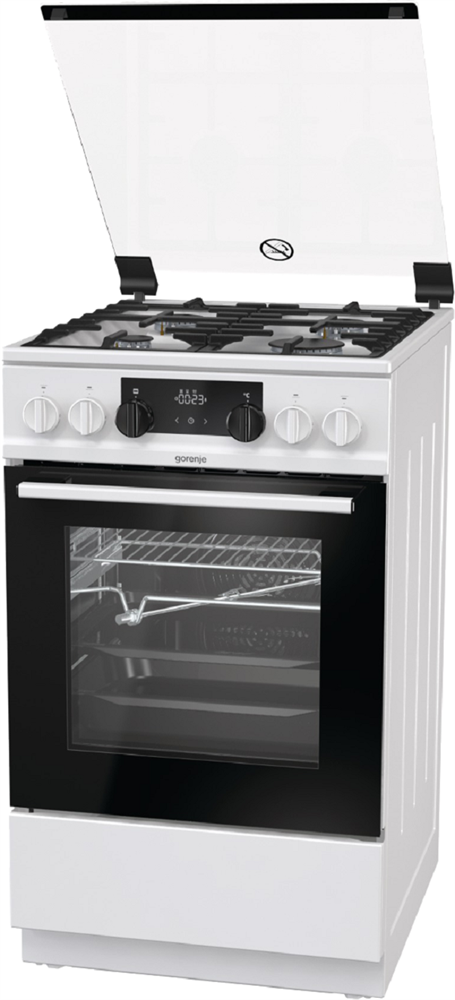 Gorenje KS5350WF fehér, szabadonálló, gáz, kombinált, főzőzóna: 4, sütő:70L, grill, tűzhely