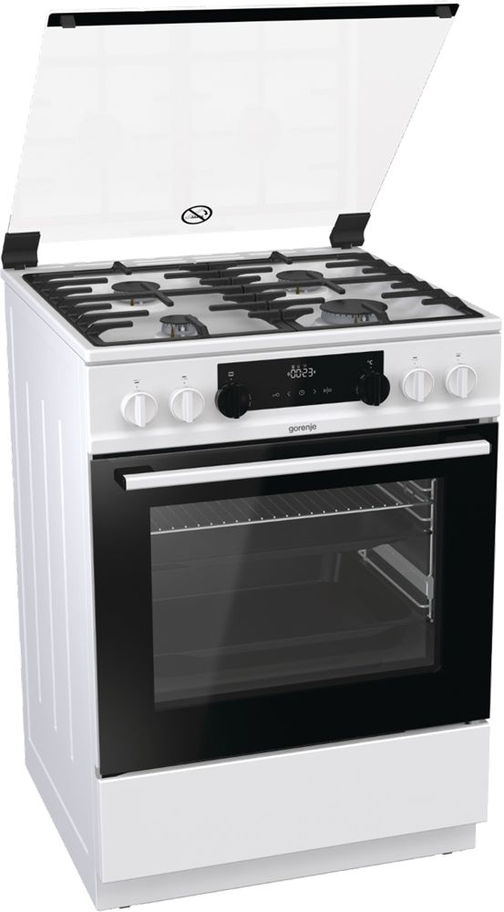 Gorenje KS6350WF fehér, szabadonálló, gáz, kombinált, főzőzóna: 4, sütő:71L, grill, tűzhely