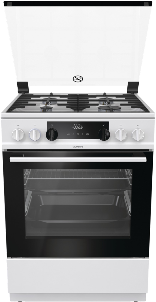 Gorenje KS6350WF fehér, szabadonálló, gáz, kombinált, főzőzóna: 4, sütő:71L, grill, tűzhely