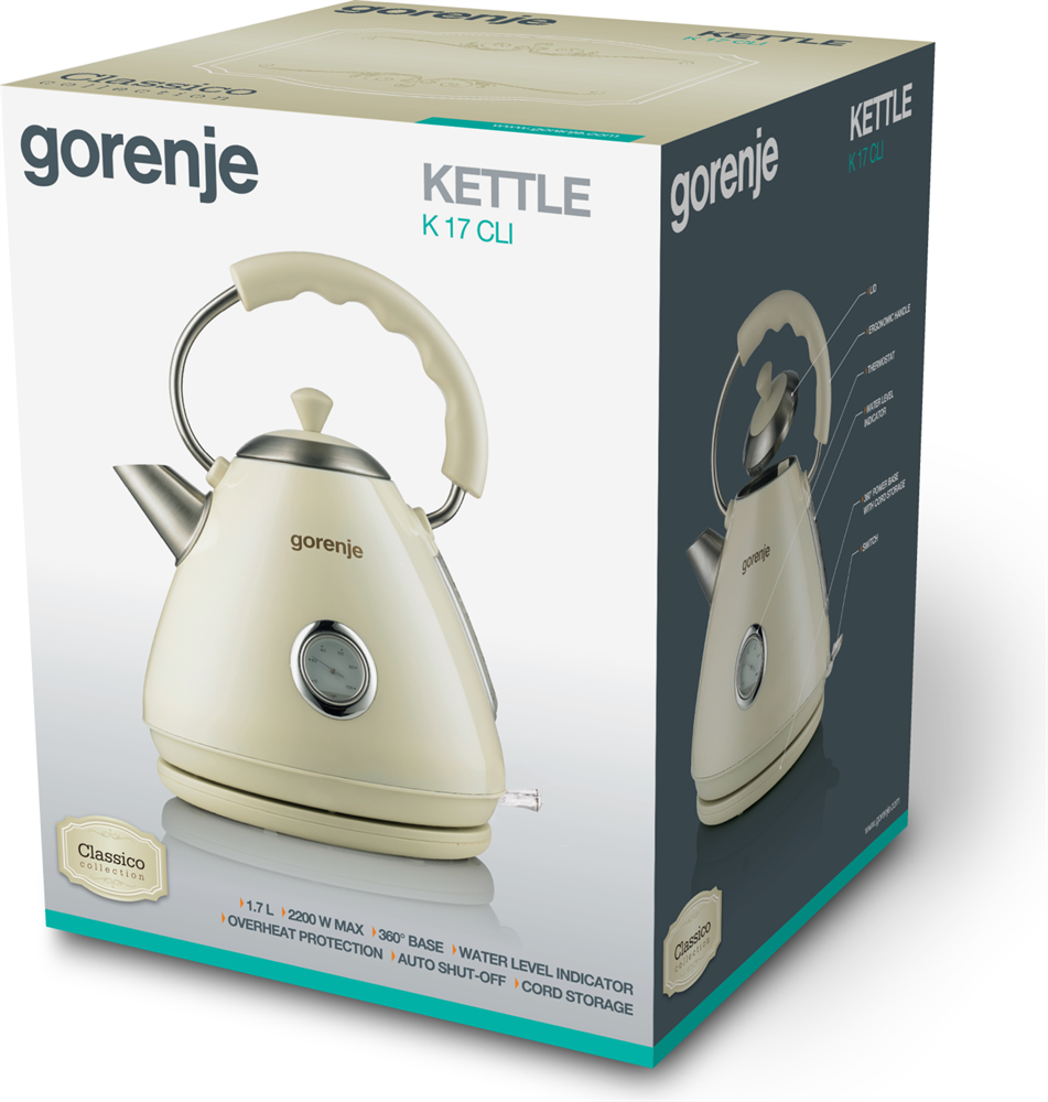 Gorenje K 17 CLI 1,7L-es bézs vízforraló