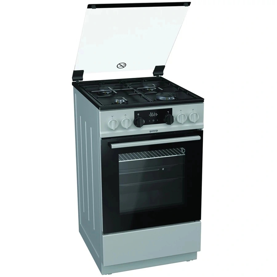 Gorenje K 5341 SJ inox, szabadonálló, gáz, kombinált, főzőzóna: 4, sütő:62L, grill, tűzhely