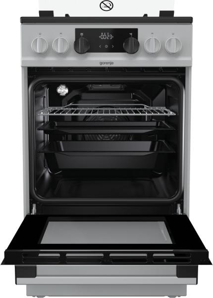 Gorenje K 5341 SJ inox, szabadonálló, gáz, kombinált, főzőzóna: 4, sütő:62L, grill, tűzhely