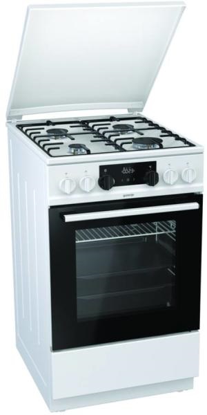 Gorenje K 5352 WH fehér, szabadonálló, gáz, kombinált, főzőzóna: 4, sütő:70L, grill, tűzhely