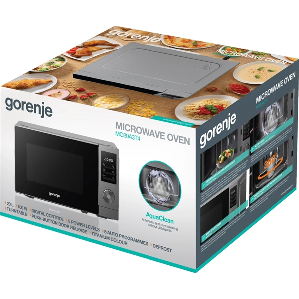 Gorenje MO20A3T4 700W 20L szürke mikrohullámú sütő