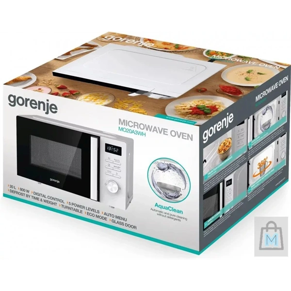Gorenje MO20A3WH 800W 20L fehér mikrohullámú sütő (Újszerű)