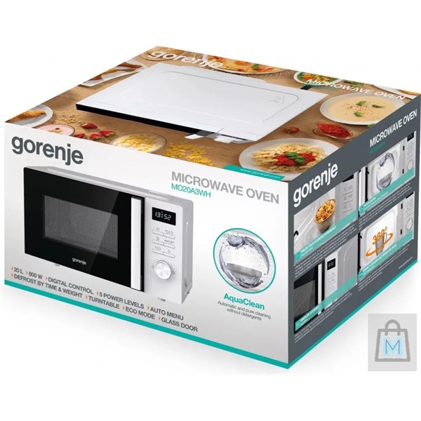 Gorenje MO20A3WH 800W 20L fehér mikrohullámú sütő