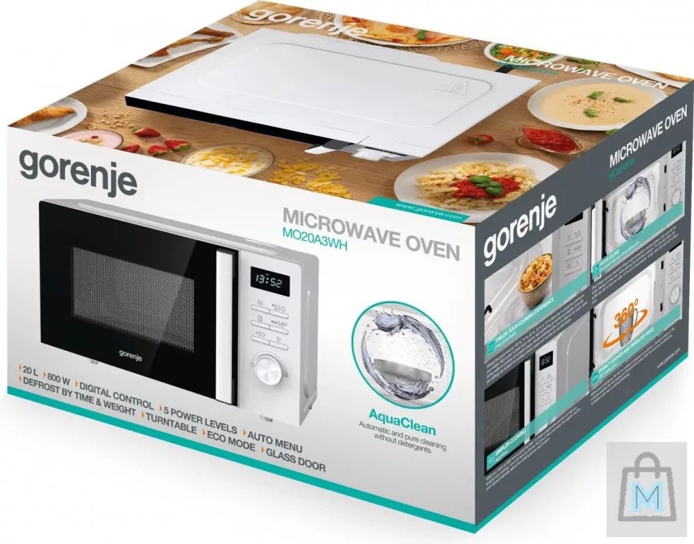 Gorenje MO20A3WH 800W 20L fehér mikrohullámú sütő