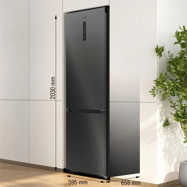 Gorenje NRB620C61BX4WFE inox-fekete, alulfagyasztós, Hűtő:283L, Fagyasztó:130L, hűtőszekrény