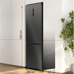 Gorenje NRB620C61BX4WFE inox-fekete, alulfagyasztós, Hűtő:283L, Fagyasztó:130L, hűtőszekrény