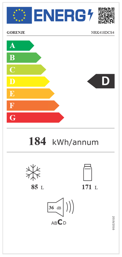 Gorenje NRK418DCS4 szürke, alulfagyasztós, Hűtő:171L, Fagyasztó:85L, No frost hűtőszekrény (Újszerű)