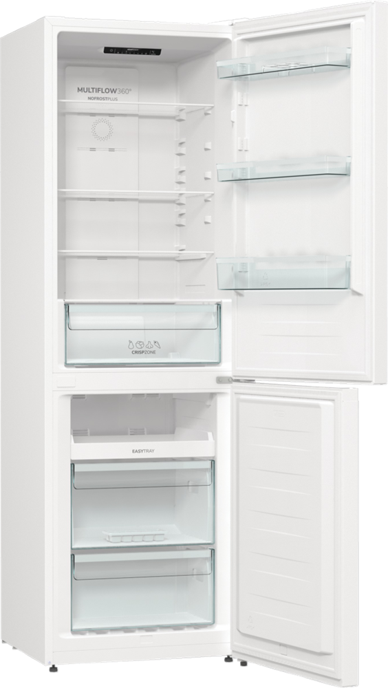 Gorenje NRK6191PW4 fehér, alulfagyasztós, Hűtő:204L, Fagyasztó:96L, No frost Plus hűtőszekrény