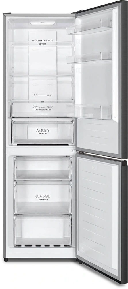 Gorenje NRK619CABXL4 fekete, alulfagyasztós, Hűtő:207L, Fagyasztó: 97L, hűtőszekrény