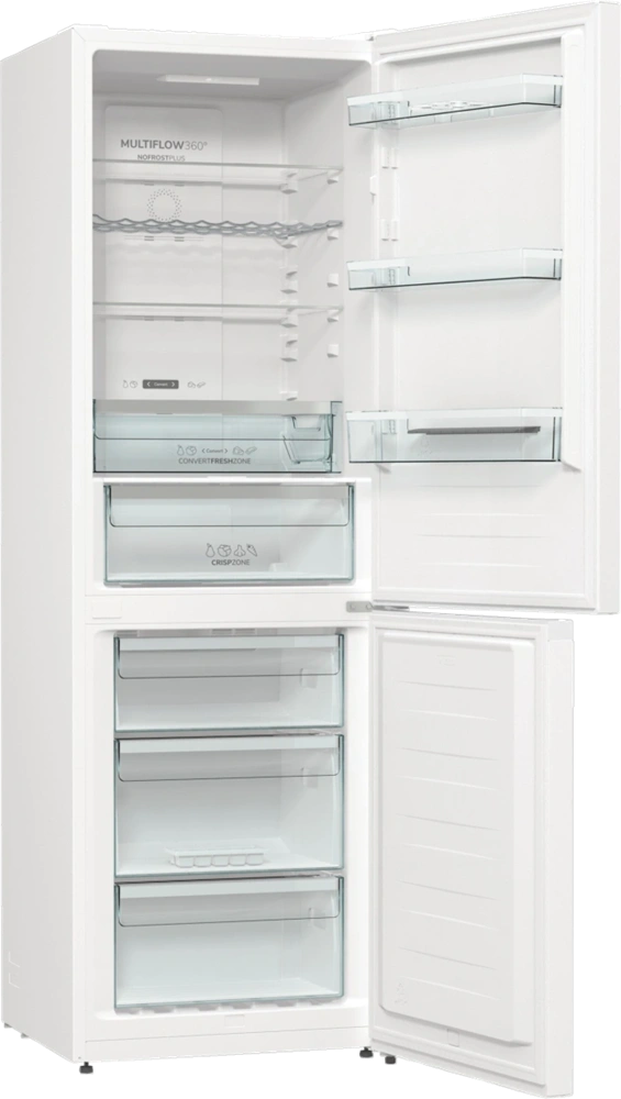 Gorenje NRK619DA2W4 inox, alulfagyasztós, Hűtő:204L, Fagyasztó:96L, hűtőszekrény