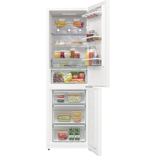 Gorenje NRK619DA2W4 inox, alulfagyasztós, Hűtő:204L, Fagyasztó:96L, hűtőszekrény