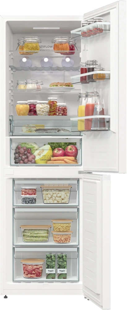 Gorenje NRK619DA2W4 inox, alulfagyasztós, Hűtő:204L, Fagyasztó:96L, hűtőszekrény