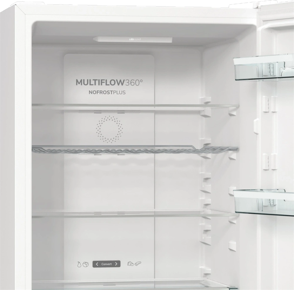 Gorenje NRK619DA2W4 inox, alulfagyasztós, Hűtő:204L, Fagyasztó:96L, hűtőszekrény