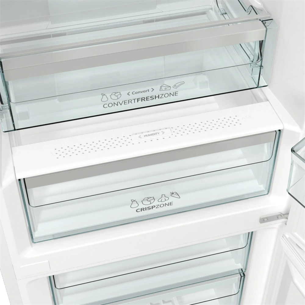 Gorenje NRK619DA2W4 inox, alulfagyasztós, Hűtő:204L, Fagyasztó:96L, hűtőszekrény