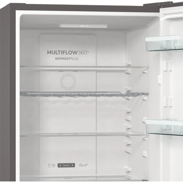 Gorenje NRK619DA2XL4 inox, alulfagyasztós, Hűtő:204L, Fagyasztó:96L, hűtőszekrény