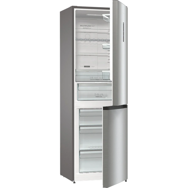Gorenje NRK619DA2XL4 inox, alulfagyasztós, Hűtő:204L, Fagyasztó:96L, hűtőszekrény